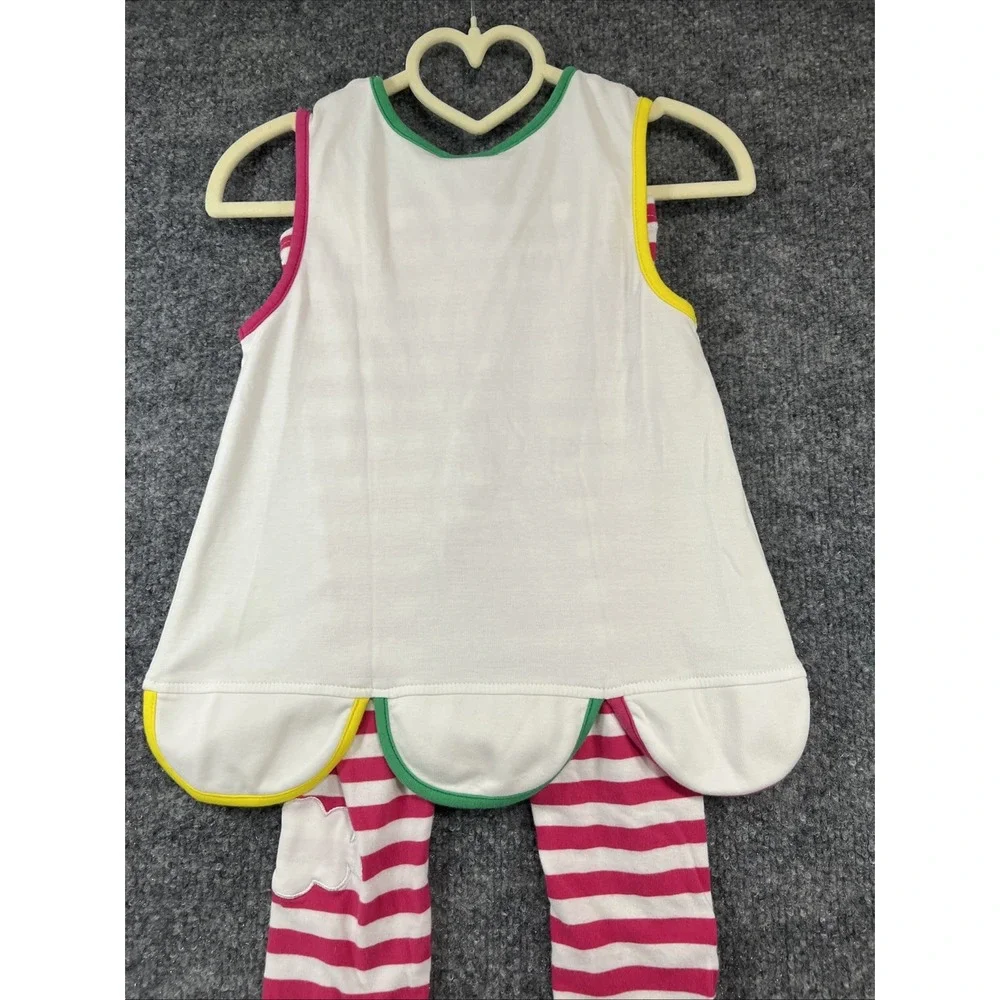 Florence Eiseman Girls Citrus Fruit Slice Tunic & Striped Leggings Set - Size 6